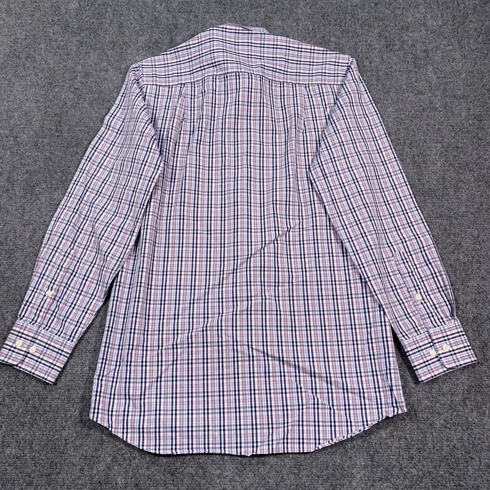 David Donahue Trim Fit Check Luxury Non-Iron Dress Shirt Mens 15 32/33 (S/M) - Picture 3 of 10